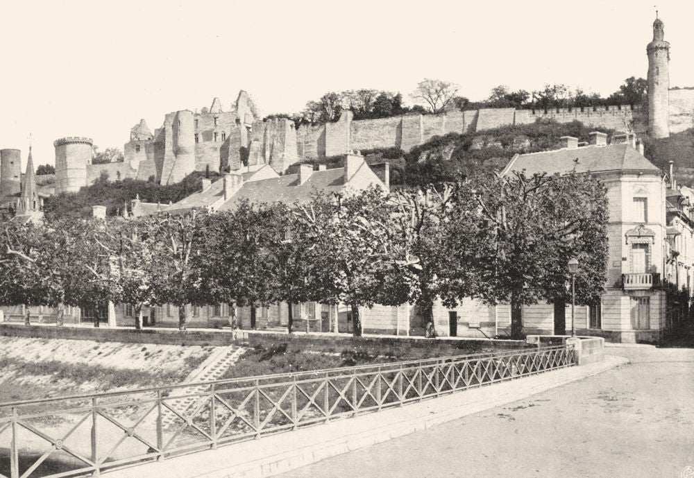 INDRE-ET-LOIRE. Vue générale de Chinon 1903 old antique vintage print picture